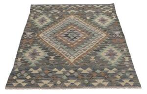 Tappeto Kilim Geometrico Grigio Antracite Beige 100x149 Cm