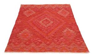 Tappeto Kilim Geometrico Rosso Mattone Arancione 104x150 Cm