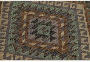 Tappeto Kilim Geometrico Grigio Antracite Beige 100x149 Cm