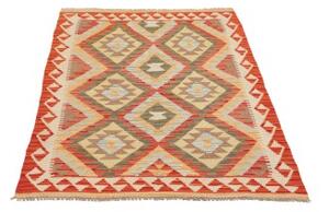 Tappeto Kilim Geometrico Arancione Beige 97x149 Cm
