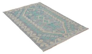 Tappeto Kilim Geometrico Azzurro Turchese 102x152 Cm