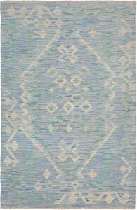 Tappeto Kilim Geometrico Azzurro Verde Chiaro 99x154 Cm