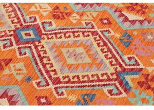 Tappeto Kilim Stilizzato Arancione Rosso 122x174 Cm