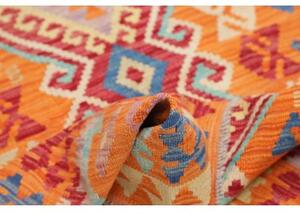 Tappeto Kilim Stilizzato Arancione Rosso 122x174 Cm
