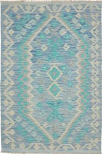 Tappeto Kilim Geometrico Azzurro Turchese 102x152 Cm