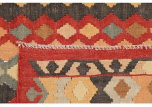 Tappeto Kilim Geometrico Rosso Beige 108x145 Cm