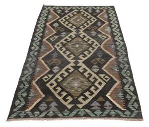 Tappeto Kilim Geometrico Antracite Verde Acqua 86x199 Cm