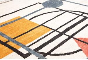 Tappeto Berbero Geometrico Avorio Blu 278x365 Cm