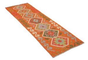 Tappeto Kilim Geometrico Arancione Multicolore Corsia 62x195 Cm