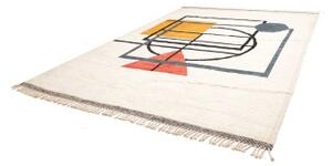 Tappeto Berbero Geometrico Avorio Blu 278x365 Cm