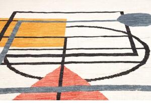 Tappeto Berbero Geometrico Avorio Blu 278x365 Cm