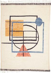 Tappeto Berbero Geometrico Avorio Blu 177x239 Cm