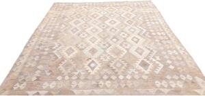 Tappeto Kilim Geometrico Grigio Tortora Beige 205x282 Cm