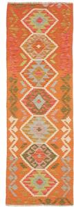 Tappeto Kilim Geometrico Arancione Multicolore Corsia 62x195 Cm