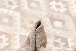 Tappeto Kilim Geometrico Grigio Tortora Beige 205x282 Cm