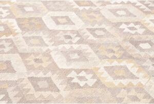 Tappeto Kilim Geometrico Grigio Tortora Beige 205x282 Cm