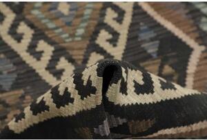 Tappeto Kilim Geometrico Antracite Verde Acqua 86x199 Cm