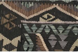 Tappeto Kilim Geometrico Antracite Verde Acqua 86x199 Cm