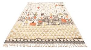 Tappeto Berbero Geometrico Avorio Grigio Scuro 171x254 Cm