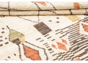 Tappeto Berbero Geometrico Avorio Grigio Scuro 171x254 Cm