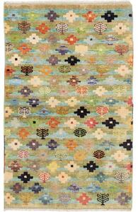 Tappeto Berbero Figurativo Verde Multicolore 93x151 Cm