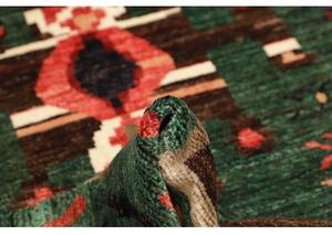 Tappeto Berbero Stilizzato Verde Rosso Mattone 178x243 Cm