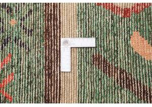 Tappeto Berbero Stilizzato Verde Rosso Mattone 178x243 Cm