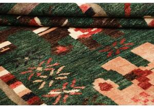Tappeto Berbero Stilizzato Verde Rosso Mattone 178x243 Cm