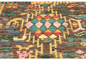 Tappeto Berbero Geometrico Marrone Scuro Multicolore 188x282 Cm