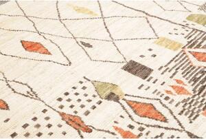 Tappeto Berbero Geometrico Avorio Grigio Scuro 171x254 Cm
