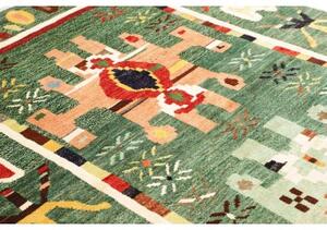 Tappeto Berbero Figurativo Verde Multicolore 177x243 Cm