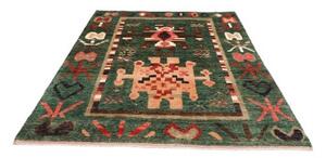 Tappeto Berbero Stilizzato Verde Rosso Mattone 178x243 Cm