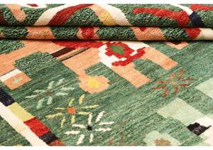 Tappeto Berbero Figurativo Verde Multicolore 177x243 Cm