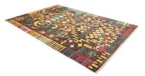 Tappeto Berbero Geometrico Marrone Scuro Multicolore 188x282 Cm