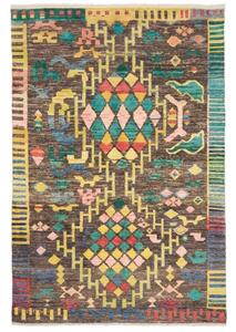 Tappeto Berbero Geometrico Marrone Scuro Multicolore 188x282 Cm