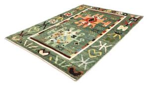 Tappeto Berbero Figurativo Verde Multicolore 177x243 Cm