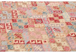 Tappeto Kilim Geometrico Beige Azzurro 203x273 Cm