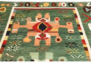 Tappeto Berbero Figurativo Verde Multicolore 177x243 Cm