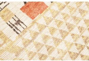Tappeto Berbero Geometrico Avorio Grigio Scuro 171x254 Cm