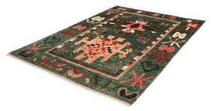 Tappeto Berbero Stilizzato Verde Rosso Mattone 178x243 Cm