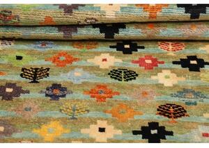 Tappeto Berbero Figurativo Verde Multicolore 93x151 Cm