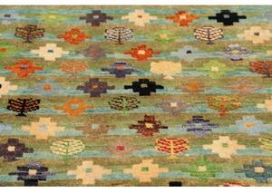 Tappeto Berbero Figurativo Verde Multicolore 93x151 Cm