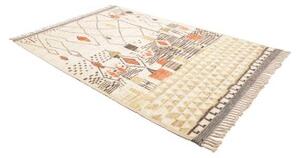 Tappeto Berbero Geometrico Avorio Grigio Scuro 171x254 Cm