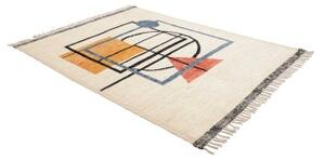 Tappeto Berbero Geometrico Avorio Blu 177x239 Cm