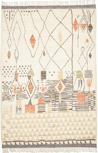 Tappeto Berbero Geometrico Avorio Grigio Scuro 171x254 Cm
