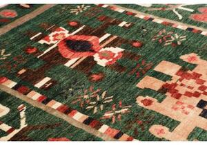 Tappeto Berbero Stilizzato Verde Rosso Mattone 178x243 Cm