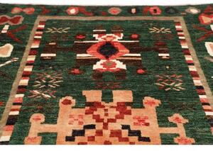 Tappeto Berbero Stilizzato Verde Rosso Mattone 178x243 Cm