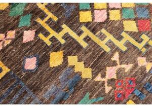 Tappeto Berbero Geometrico Marrone Scuro Multicolore 188x282 Cm