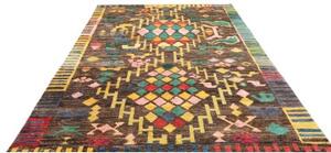 Tappeto Berbero Geometrico Marrone Scuro Multicolore 188x282 Cm