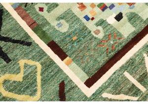 Tappeto Berbero Figurativo Verde Multicolore 177x243 Cm